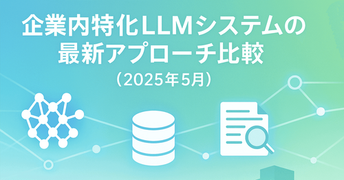 企業内特化LLMシステムの最新アプローチ比較（2025年5月）